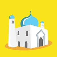 mosque vector blue and yellow color