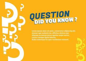 did you know with question memo help and support page template with question mark yellow vector