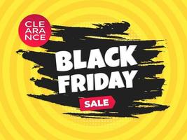 Black friday sale discount clearance banner with brush stroke template concept vector