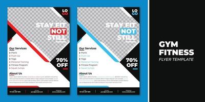 Fitness gym flyer template with two color variation, creative flyer template design vector