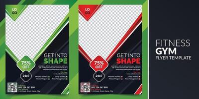 Get into shape fitness gym flyer design for promoting your business vector