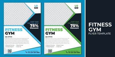 Gym and fitness flyer template design vector