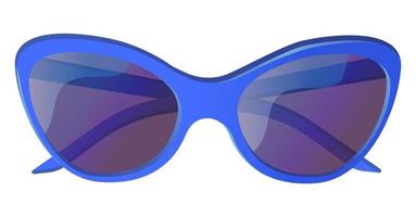 Blue uv cat eye sunglasses. Sun protection concept. Stock vector illustration isolated on white background in flat cartoon style