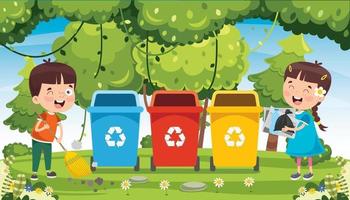 Concept Of Cleaning And Recycling vector