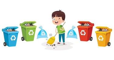 Concept Of Cleaning And Recycling vector