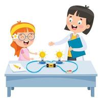 Simple Electric Circuit Experiment For Children Education vector