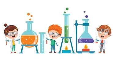 concepto de experimento de química vector