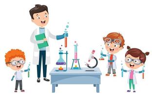 concepto de experimento de química vector