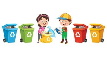 Concept Of Recycling And Cleaning vector