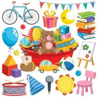 Collection Of Colorful Toys And Objects vector