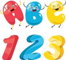 Funny Alphabet Letters And Numbers vector