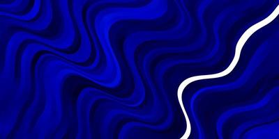 Dark BLUE vector pattern with curves. Abstract illustration with gradient bows. Template for your UI design.