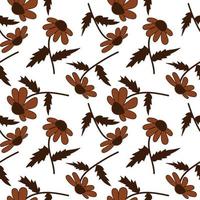 Folk flowers art pattern Floral abstract surface design  Seamless pattern vector