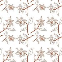 Folk flowers art pattern Floral abstract surface design  Seamless pattern vector