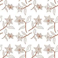 Folk flowers art pattern Floral abstract surface design  Seamless pattern vector