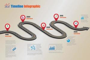 Business roadmap timeline infographic template with pointers designed for abstract background milestone modern diagram process technology digital marketing data presentation chart Vector illustration