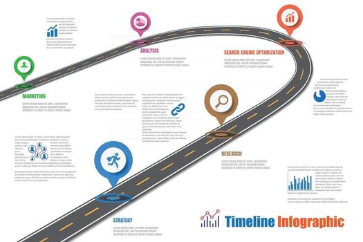 Business roadmap timeline infographic icons designed for abstract background template milestone element modern diagram process technology digital marketing data presentation chart Vector illustration