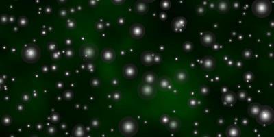 textura de vector verde oscuro con hermosas estrellas. ilustración decorativa con estrellas en plantilla abstracta. tema para teléfonos celulares.