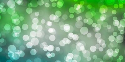 Light Green vector background with spots. Abstract colorful disks on simple gradient background. Pattern for business ads.