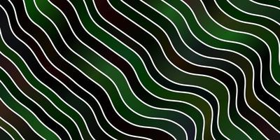Dark Green vector layout with wry lines. Abstract illustration with bandy gradient lines. Template for cellphones.