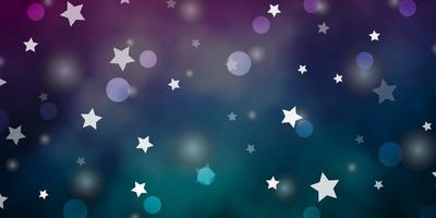 Dark Blue, Red vector background with circles, stars. Abstract design in gradient style with bubbles, stars. Texture for window blinds, curtains.