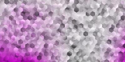 patrón de vector púrpura claro con hexágonos.