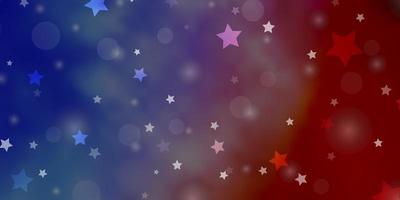 Light Blue, Red vector layout with circles, stars. Abstract design in gradient style with bubbles, stars. Design for wallpaper, fabric makers.