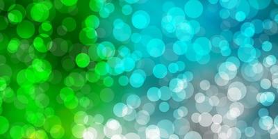 Light Blue, Green vector background with spots. Abstract illustration with colorful spots in nature style. Pattern for wallpapers, curtains.