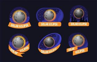 Night Lights Solar Eclipse Badge vector