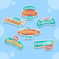 Fun Best Friendships Day Stickers vector