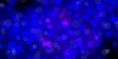 Dark BLUE vector background with bubbles. Abstract colorful disks on simple gradient background. Design for posters, banners.