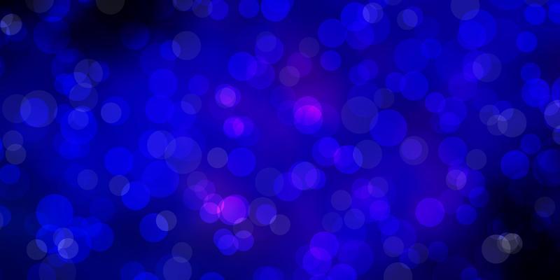 Dark BLUE vector background with bubbles. Abstract colorful disks on simple gradient background. Design for posters, banners.