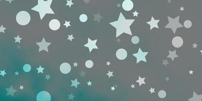 Light BLUE vector texture with circles, stars. Colorful illustration with gradient dots, stars. Pattern for trendy fabric, wallpapers.