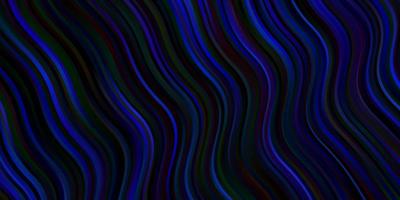 Dark BLUE vector background with bent lines. Abstract illustration with bandy gradient lines. Design for your business promotion.