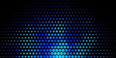 Telón de fondo de vector azul oscuro con puntos. Ilustración abstracta de brillo con gotas de colores. diseño para sus comerciales.