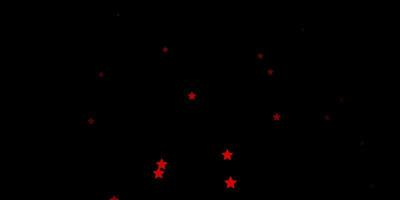 Fondo de vector rojo oscuro con estrellas pequeñas y grandes. Ilustración abstracta geométrica moderna con estrellas. patrón para anuncios de año nuevo, folletos.