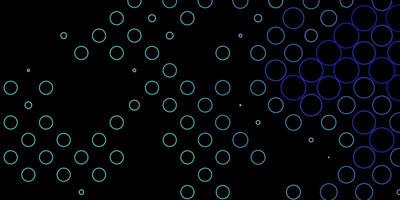 Dark BLUE vector template with circles. Abstract colorful disks on simple gradient background. New template for a brand book.