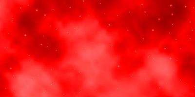 patrón de vector rojo claro con estrellas abstractas. difuminar el diseño decorativo en un estilo sencillo con estrellas. patrón para anuncios de año nuevo, folletos.