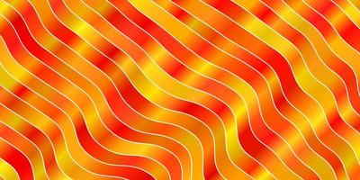 Fondo de vector naranja claro con líneas dobladas. Ilustración de estilo abstracto con degradado curvo. patrón para comerciales, anuncios.