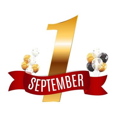 First 1 September Template Vector Illustration