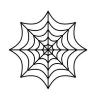 Silhouette of spider cobweb on white background. Vector Illustration.