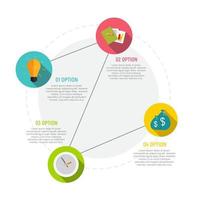 Circle Infographic Elements Templates for Business Workflow Presentation with Steps Timeline or Job Options Vector Illustration.