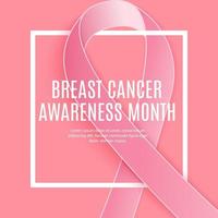 Breast Cancer Awareness Month Pink Ribbon Background Vector Illustration