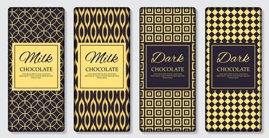 Dark and Milk Chocolate Bar Design Template. 3D Realistic Vector Iillustration