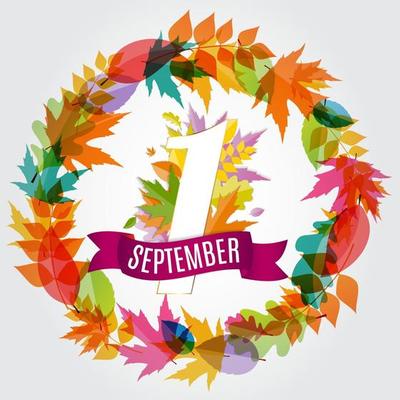 First 1 September Template Vector Illustration