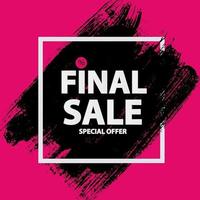 Abstract Brush Stroke Designs Final Sale Banner in Black, Pink a vector