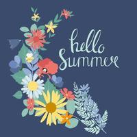 Hello Summer Natural Background Vector Illustration