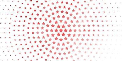 diseño de vector rojo claro con estrellas brillantes. ilustración decorativa con estrellas en plantilla abstracta. patrón para envolver regalos.