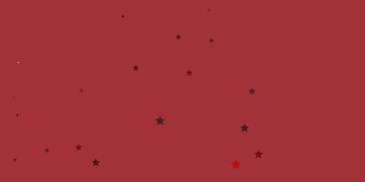 Fondo de vector rojo oscuro con estrellas de colores. difuminar el diseño decorativo en un estilo sencillo con estrellas. mejor diseño para su anuncio, cartel, banner.