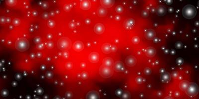 Dark Red vector background with colorful stars. Shining colorful illustration with small and big stars. Theme for cell phones.